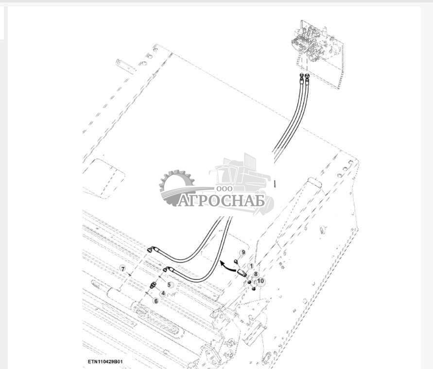 Гидравлические шланги и фитинги наклонной камеры, поперечный наклон 